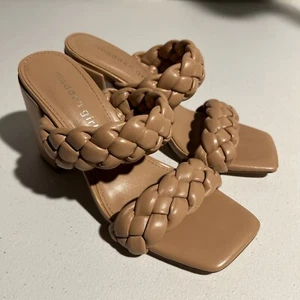 Madden girl braided High Heel sandals Beige size 6 women’s PU upper man-made - Picture 1 of 24