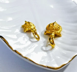 24K Massiv Gelbgold Koreanische Don Schildkröte Anhänger für Baby Geburtstag - Bild 1 von 8
