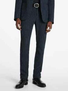 NWT $428 John Varvatos Mercer Pants In Black and Blue Size:54 - Picture 1 of 6