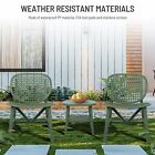 3 Pieces Hollow Design Retro Patio Table Chair Set All Weather Green
