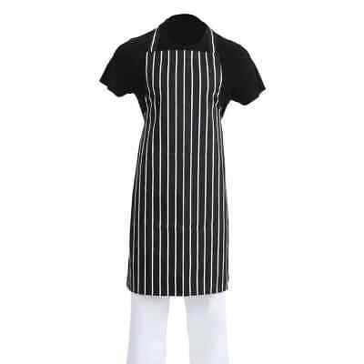 Striped Bib Apron Butchers Black & White Professional Chefs Apron Unisex • 7.95£