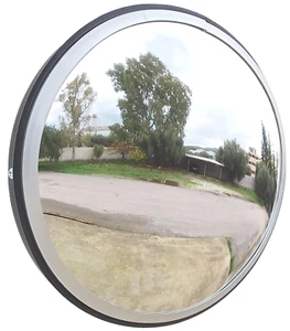 Convex Traffic Safety Mirror for Driveways, Warehouses, Garages and Offices, Bla - Picture 1 of 8
