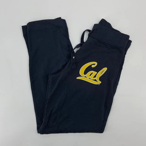 Cal Bears Pants Women Small Blue Yellow UC Berkley Football Sweat Pants Warm up Cover