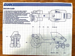 GI JOE 1986 Recon Sled Instruction Sheet Good Pre Owned (G522C3) - Picture 1 of 5