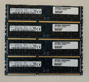 64GB (4x16GB) Hynix HMT42GR7AFR4A PC3L-12800R DDR3 ECC Reg Server Memory - Afbeelding 1 van 1