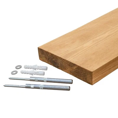 Rustic Floating Wooden Shelf / Shelves Handmade Vintage Wooden Shelving - Image 1 of 4