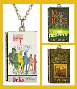 OO7 Bond Dr No LOTR Illustrated Cover Book Pendant Necklace Free Gift Bag - Picture 1 of 9
