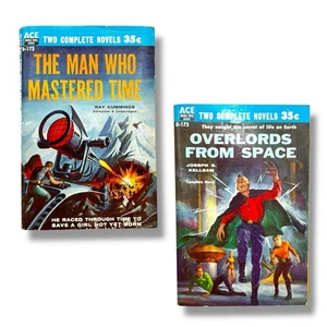 Overlords From Space/The Man Who Mastered Time by Kelleam/Ray Cummings 1956 Ace - Picture 1 of 11