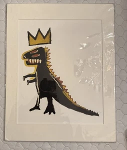 Dinosaur 1994 Print Poster Jean-Michel Basquiat Matted Pez Dispenser 11” X 14” - Picture 1 of 4