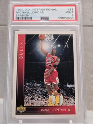 1993 Upper Deck Michael Jordan #23 - PSA 9 Mint U.D. International Spanish  - Image 1 of 4
