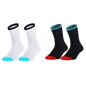 2 Pairs Cycling Socks Road Bicycle Riding Bike Sports Ankle Socks White Black XC - Picture 1 of 11