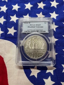 2010-W DISABLED VETERANS PCGS MS69 ORIGINAL OWNER PURCHASED FREE SHIPPING - Picture 1 of 6