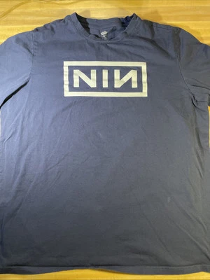 NIN Nine Inch Nails T Shirt Size XL Navy Blue - Image 1 of 3