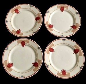 Set Of 4 Vintage Meiwa Southwest Native Aztec Table Art 7-5/8” Salad Plates EUC - Picture 1 of 6