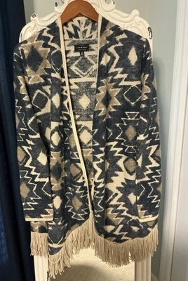 Lucky Brand Women's Cardigan Sweater Size Small, Drape Open, Aztec Western Boho - Image 1 of 4