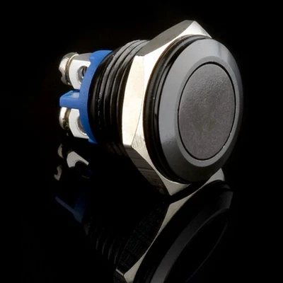 Metal Push Button Waterproof Switch Black Momentary Reset DC 2A 12V-36V Car/Boat - Image 1 of 4