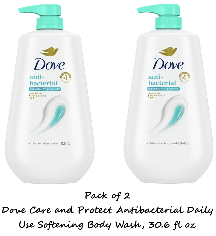 Dove Care and Protect Antibacterial Daily Use Softening Body Wash, 30.6 fl oz x2 - Image 1 of 1