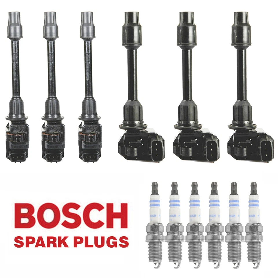 Juego de bobinas de encendido MK UF263 UF232 y bujías Bosch Platinum para Nissan Máxima Foto 1 de 4
