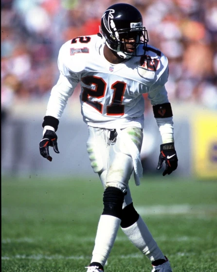 1992 DEION SANDERS Atlanta Falcons FOOTBALL ACTION Glossy Photo 8x10 PICTURE WOW - Image 1 of 1