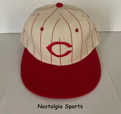 Vintage CINCINNATI REDS NEW ERA 59/50 *PINSTRIPE* HAT NEW Old Stock FITTED 6-7/8 - Image 1 of 4
