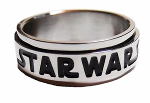 Star Wars Namenslogo Edelstahl Bandring - Bild 1 von 1