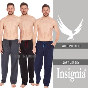 Mens Pyjamas PJ Bottoms Jersey soft Sleep Night Wear Lounge PANTS WITH POCKETS - Picture 1 of 24
