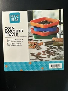 NEU! MÜNZSORTIERTABLETTS 4 FÄCHER UND 40 MÜNZUMSCHLAG INKLUSIVE GIESSEN & SCHÜTTELN. - Bild 1 von 1