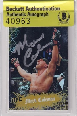 Mark Coleman Signed 2010 Topps UFC Main Event Gold Card #17 BAS COA Autograph - Image 1 of 4