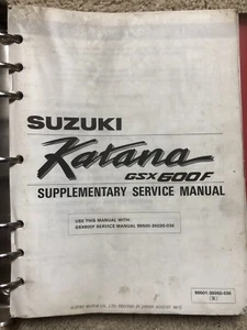 Suzuki GSX 600 F Katana Motorcycle Service Repair Manual 99501-35050-03E 1989 - Foto 1 di 1