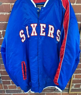 Chaqueta Philadelphia 76ers NBA Azul Satinado G III Madera Dura Clásicos Hombres talla XXXL Foto 1 de 4