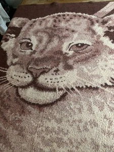 Lintex International Lion Print Blanket Made in Spain 56” x 72” Vtg Safari - Picture 1 of 13