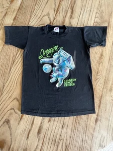 VTG 90s Kennedy Space Center T-Shirt Youth L Black Imagine Astronaut - Picture 1 of 7