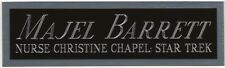 MAJEL BARRETT STAR TREK NURSE CHAPEL NAMEPLATE Signed BOOK-PHOTO-SHIRT-UNIFORM