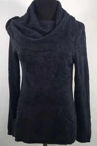 Soft Surroundings Sweater Womens Size SP Black Cowl Neck Pullover Front Pocket - Picture 1 of 5