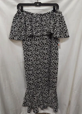 VESTIDO LULAROE NUEVO CICI VOLANTE NEGRO BLANCO ESTAMPADO NUEVO CON ETIQUETAS Talla Grande Foto 1 de 4