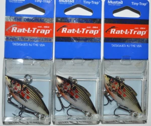 3 lures bill lewis rat l trap tiny 1.75" crankbait bleeding shiner - Picture 1 of 3