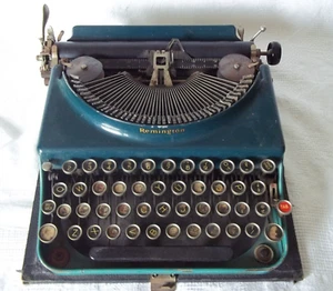 Máquina de escribir portátil modelo Remington verde azulado vintage de los años 20 #V254725 sin estuche - Imagen 1 de 19