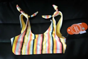 *GIRLS  WONDER NATION *SIZE XS (4-5)  TAG FREE STRIPED SWIM TOP* UPF 50+ - Picture 1 of 2