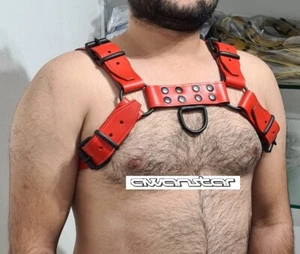 awanstar Hochwertige pitbull lederharness Herren harnais n cuir leather Harness - Picture 1 of 13