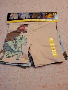 Jurassic World Boy Shorts Character 3-Pack Fleece Short Set NEW Sz 5 - Picture 1 of 4