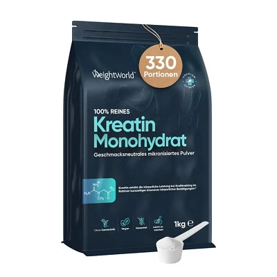 Kreatin - 1 Kg Protein Pulver - Creatin Monohydrat Aminosäuren - Pre workout - Bild 1 von 4