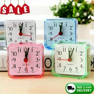 Square Small Alarm Clock Cute Creative Bedroom Office Mini table Clock 4-Colors - Picture 1 of 16
