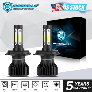 H4 9003 LED Headlight Bulbs Hi-Lo 4-Sided White 6500K for Honda CR-V 2007-2014 - Picture 1 of 12