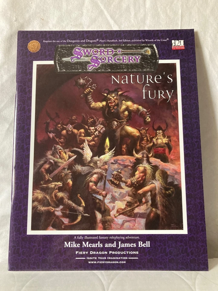 D&D Nature's Fury, 2001 White Wolf Games NO es una reimpresión Foto 1 de 1