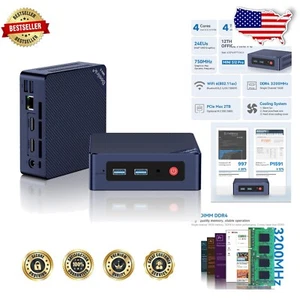 Dual Display Ready Mini PC: 12th Gen Intel N100, 8GB RAM & 256GB SSD Storage - Picture 1 of 11