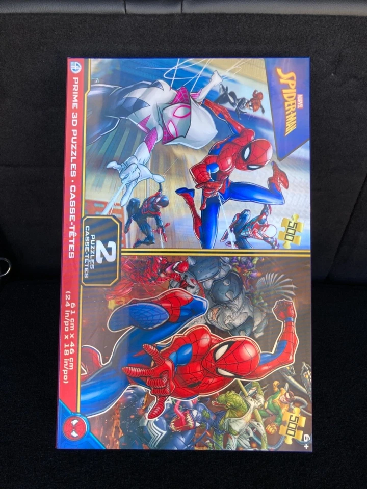 Spiderman Prime Puzzle 24inX18in 500 pcs each collectable 2 pack Marvel 3D