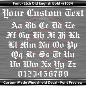 #1034 Custom Text Letters Personalized Decal Sticker Vinyl Windshield Window Car - Picture 1 of 9