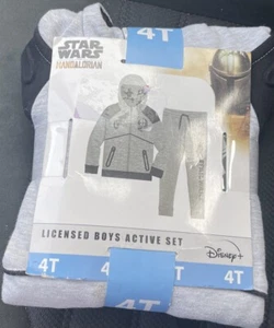 Star Wars Mandalorian Licensed Boy's 2-Piece Hoodie & Jogger Active Set - Picture 1 of 2