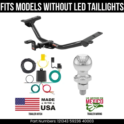 Para 11-20 Dodge Journey Trailer Hitch 4 pinos fiação 2" ajuste bola sem LED Tail Curt - Imagem 1 de 4