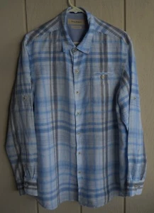 Camisa Para Hombres L Tommy Bahama Lino Ajuste Moderno Botón Delantero Manga Larga Pecho 46" - Imagen 1 de 12